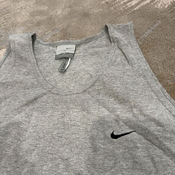 Vintage 90’s Nike Swoosh Logo Tank Top Shirt Men’s XLarge Gray Made In USA new - Picture 2 of 7